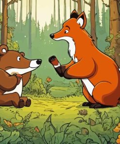 Bear And Fox Diamond Painting