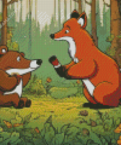 Bear And Fox Diamond Painting