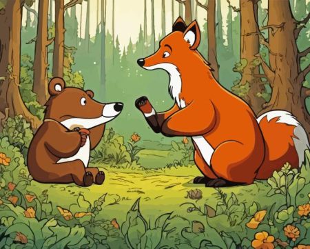 Bear And Fox Diamond Painting