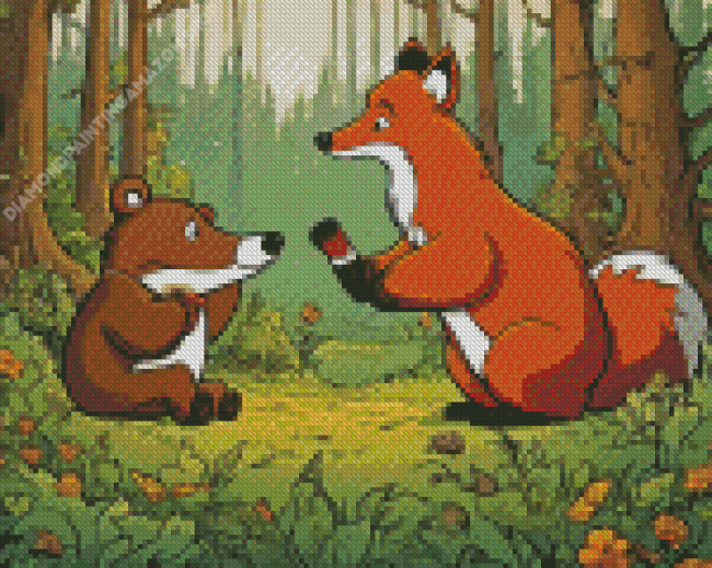 Bear And Fox Diamond Painting