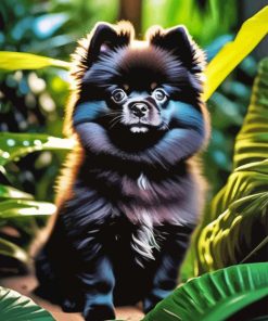 Black Pomeranian Diamond Painting