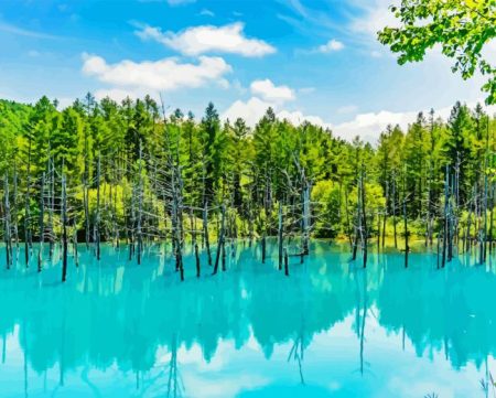 Blue Pond Diamond Painting