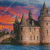 Boldt Castle At Sunset Diamond Painting