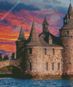 Boldt Castle At Sunset Diamond Painting