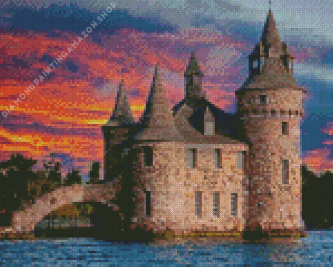 Boldt Castle At Sunset Diamond Painting