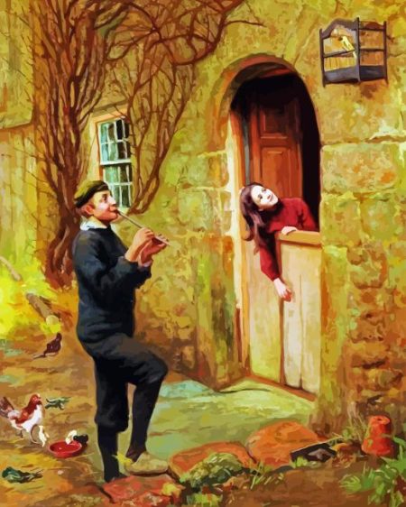 Boy Playing Penny Whistle Diamond Painting