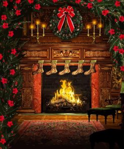 Chrismas Fireplace Diamond Painting