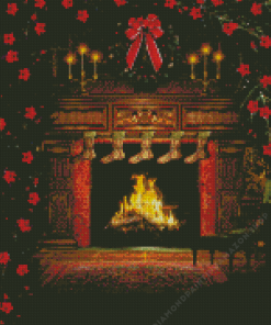 Chrismas Fireplace Diamond Painting