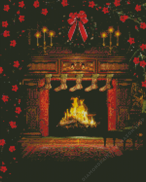 Chrismas Fireplace Diamond Painting