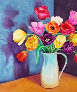 Colorful Tulips Vase Diamond Painting