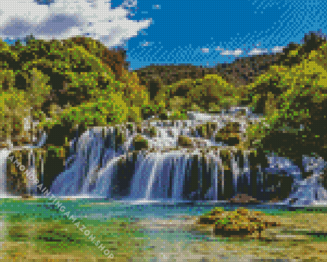 Croatia Waterfall Diamond Painting