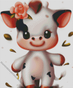 Cute Baby Cow Diamond Painting