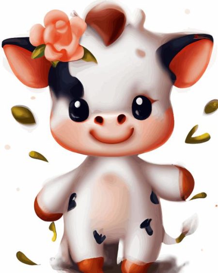 Cute Baby Cow Diamond Painting