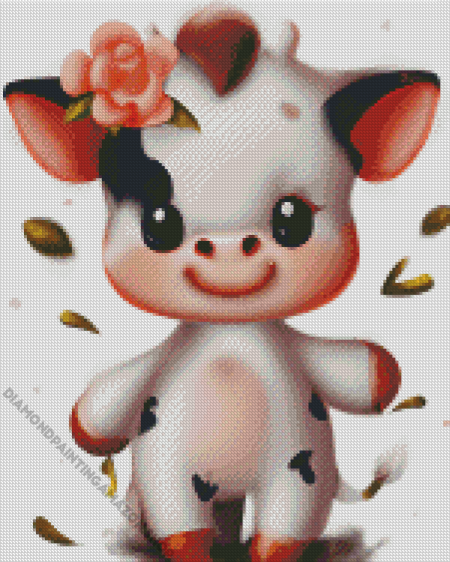 Cute Baby Cow Diamond Painting
