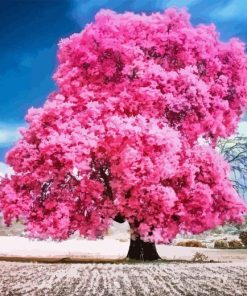 Forest Pink Tree Diamond Painting