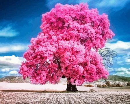 Forest Pink Tree Diamond Painting