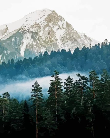 Forest And Mountain Diamond Painting