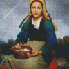 Girl With Basket Of Eggs Diamond Painting