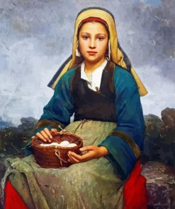 Girl With Basket Of Eggs Diamond Painting