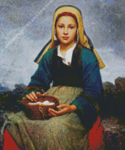 Girl With Basket Of Eggs Diamond Painting