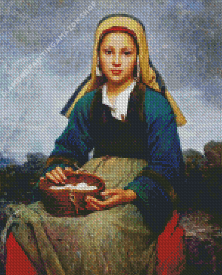 Girl With Basket Of Eggs Diamond Painting