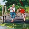 Grandpa And Grandson Fishing Diamond Painting