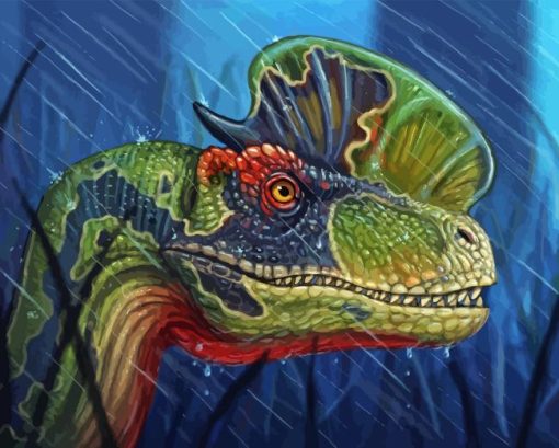 Jurassic Park Dilophosaurus Diamond Painting