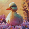 Little Duck And Flowers Diamond Painting