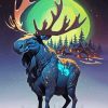 Moose And Moon Diamond Painting