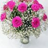 Pink Rose Flower Vase Diamond Painting