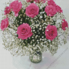 Pink Rose Flower Vase Diamond Painting