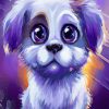 Purple Puppy Diamond Painting