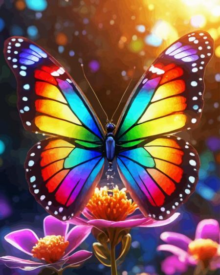 Rainbow Butterfly Diamond Painting