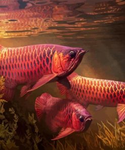 Red Asian Arowana Diamond Painting