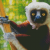 Sifaka On Tree Diamond Painting