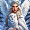 Snow Angel And Owl Diamond Painting