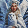 Snow Angel And Owl Diamond Painting