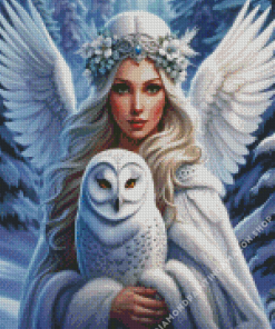 Snow Angel And Owl Diamond Painting