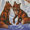 Snow Fox Couple Diamond Painting