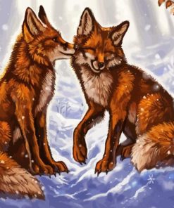 Snow Fox Couple Diamond Painting