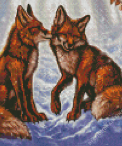 Snow Fox Couple Diamond Painting