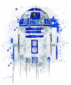 Splatter R2D2 Robot Diamond Painting