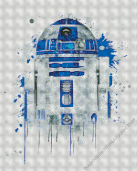 Splatter R2D2 Robot Diamond Painting