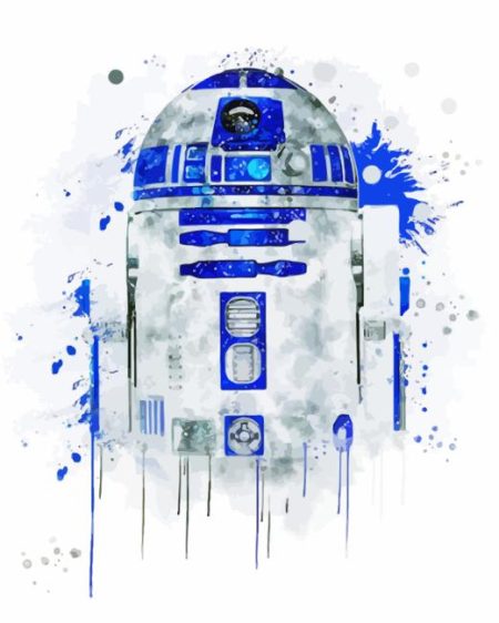 Splatter R2D2 Robot Diamond Painting