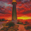 Sunset Biloxi Lighthouse Diamond Painting