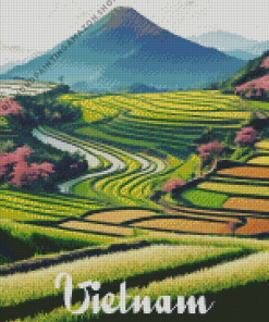 Vietnam Rice Terraces Poster Diamond Painting