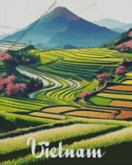 Vietnam Rice Terraces Poster Diamond Painting