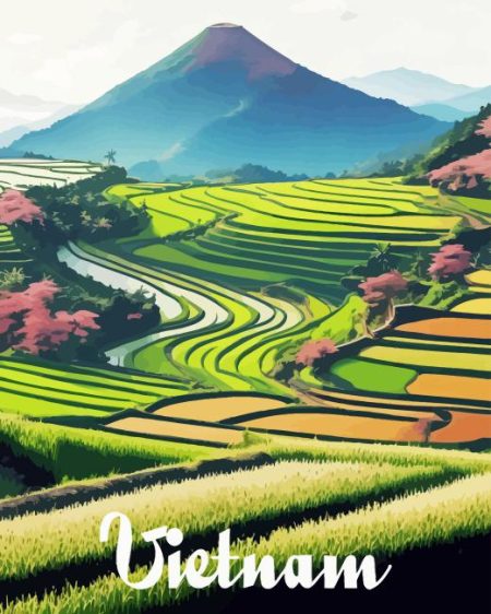 Vietnam Rice Terraces Poster Diamond Painting