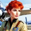 Vintage Pilot Girl Diamond Painting