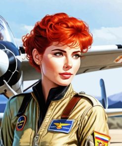 Vintage Pilot Girl Diamond Painting